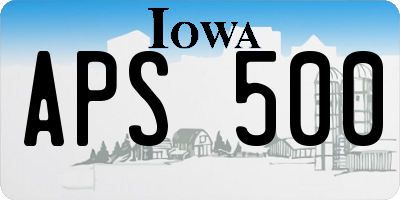 IA license plate APS500