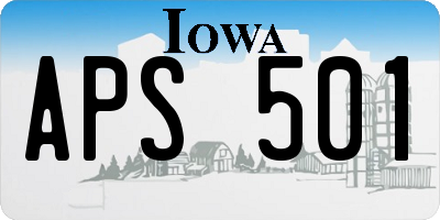 IA license plate APS501