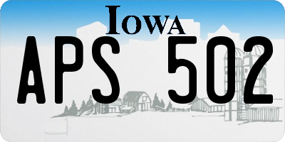 IA license plate APS502