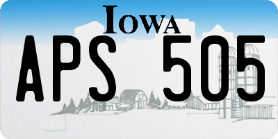 IA license plate APS505