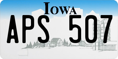 IA license plate APS507