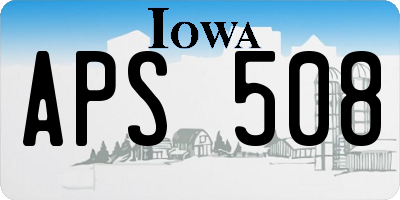 IA license plate APS508