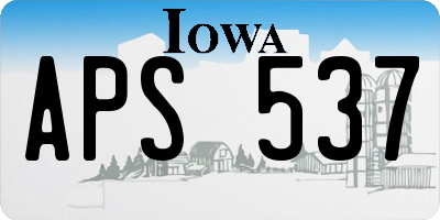 IA license plate APS537