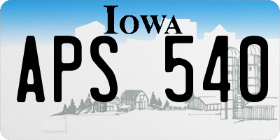 IA license plate APS540