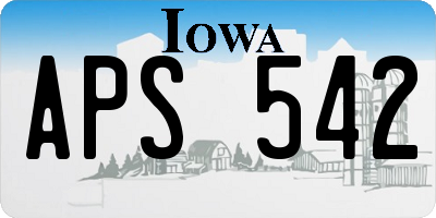 IA license plate APS542