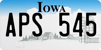 IA license plate APS545