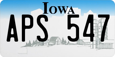 IA license plate APS547