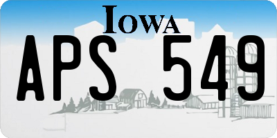 IA license plate APS549