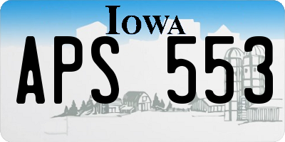 IA license plate APS553