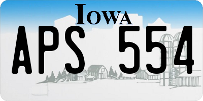 IA license plate APS554