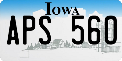 IA license plate APS560