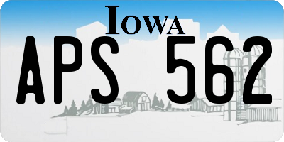 IA license plate APS562