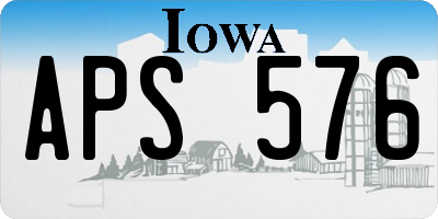 IA license plate APS576