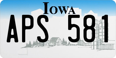 IA license plate APS581