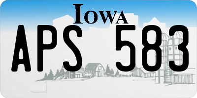 IA license plate APS583