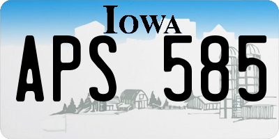 IA license plate APS585