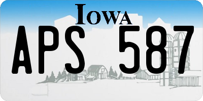 IA license plate APS587