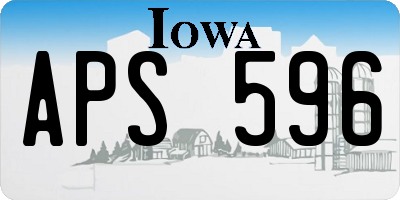 IA license plate APS596