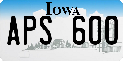 IA license plate APS600