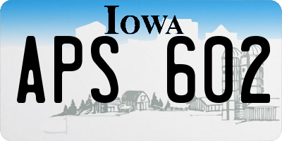 IA license plate APS602