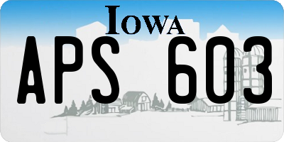 IA license plate APS603