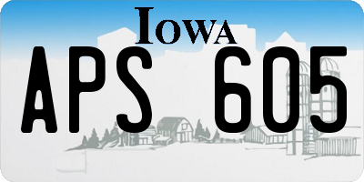 IA license plate APS605