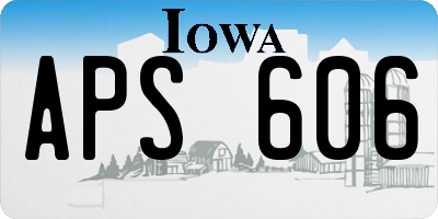 IA license plate APS606
