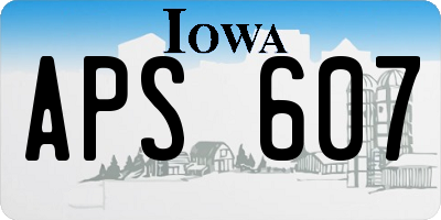 IA license plate APS607