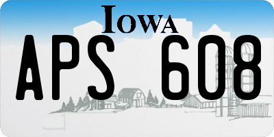 IA license plate APS608