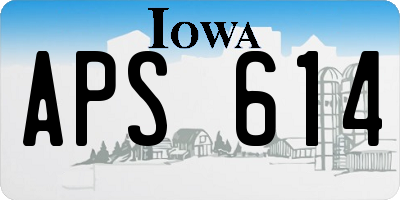 IA license plate APS614