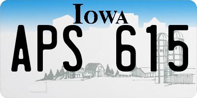 IA license plate APS615