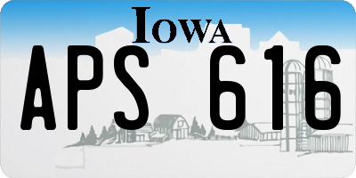 IA license plate APS616