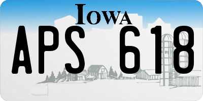 IA license plate APS618