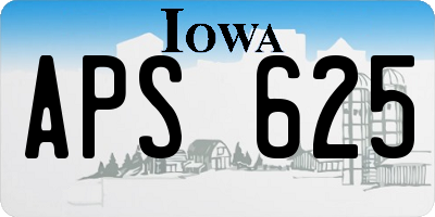 IA license plate APS625