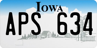 IA license plate APS634