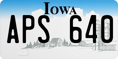 IA license plate APS640