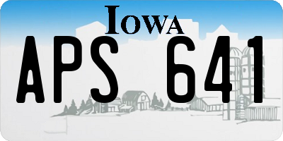IA license plate APS641