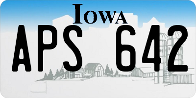 IA license plate APS642