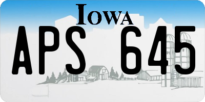 IA license plate APS645