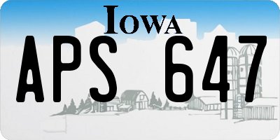 IA license plate APS647