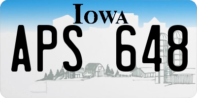 IA license plate APS648