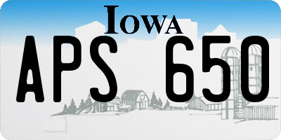 IA license plate APS650