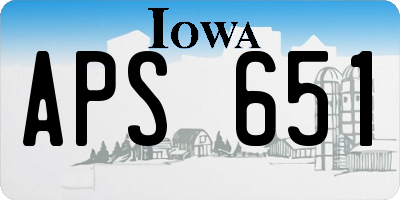 IA license plate APS651