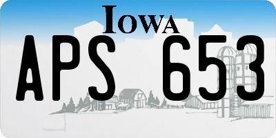IA license plate APS653