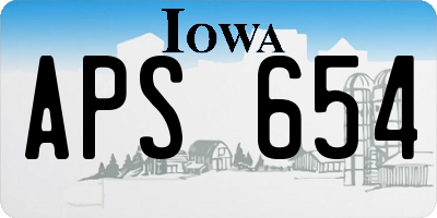 IA license plate APS654