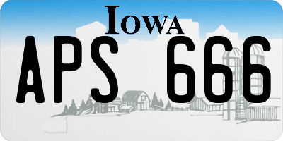 IA license plate APS666