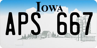 IA license plate APS667