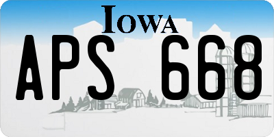 IA license plate APS668