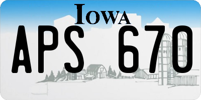 IA license plate APS670