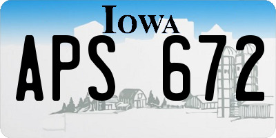 IA license plate APS672